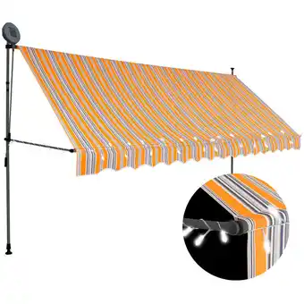 ManoMano Einziehbare Markise Sonnenmarkise Sonnenschutz Terrasse Balkon Auvent Handbetrieben mit led 350 cm Gelb Blau RGDCH310333 Mais Angebot