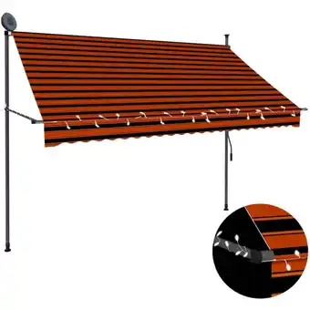 ManoMano Einziehbare Markise Sonnenmarkise Sonnenschutz Terrasse Balkon Auvent Handbetrieben mit led 250 cm Orange Braun RGDCH634948 M Angebot