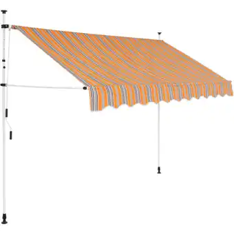 ManoMano Einziehbare Markise Handbetrieben, Gelenkarmmarkise, Sonnenmarkise 300 cm Gelb/Blau Gestreift KLI45178 Maisonchic Angebot