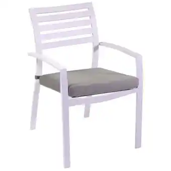 ManoMano Sessel Boston aus weißem Aluminium mit grauem Kissen Angebot