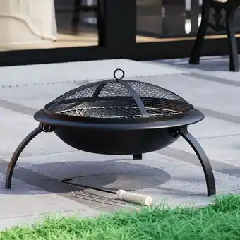 ManoMano Runde Stahl Feuerstelle bbq Grill Patio Garten Schüssel Outdoor Camping Heizung Log Brenner Angebot