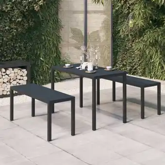 ManoMano 3-tlg. Garten-Essgruppe Gartenmöbel Set Terrassen/Balkon/Outdoor-Essgruppe Stahl und wpc Schwarz ETHJ857904 Maisonchic Angebot