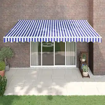 ManoMano Gelenkarmmarkise Windfest Sonnenmarkise Einziehbare Markise Blau und Weiß 4,5x3 m Stoff und Aluminium RGDCH116813 Maisonchic Angebot