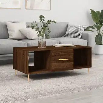 ManoMano Couchtisch,Sofatisch Kaffeetisch, Wohnzimmertisch im Industrie-Design Braun Eichen-Optik 102x50x40 cm Holzwerkstoff -FV68910  Angebot