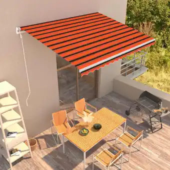 ManoMano Automatisch Einziehbare Markise Sonnenmarkise Sonnenschutz Terrasse Balkon 400×300 cm Orange und Braun RGDCH971370 Maisonchic Angebot