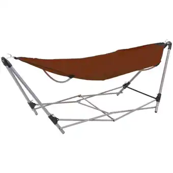 ManoMano Bonnevie - Hängematte Outdoor Hängeliege - mit faltbarem Ständer Braun BV791532 Angebot