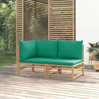 ManoMano Bonnevie - 2-tlg. Garten-Lounge-Set,Gartenmöbel-Set mit Grünen Kissen Bambus vidaXL Angebot