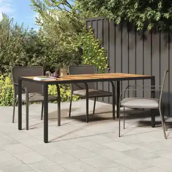 ManoMano Gartentisch,Terrassentisch,Gartenmöbel,Balkontisch 190x90x75 cm Poly Rattan und Akazienholz Schwarz VMEC639437 Maisonchic Angebot