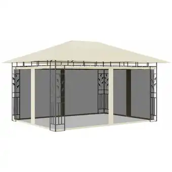 ManoMano Pavillon Pop-Up, Gartenpavillon, Pagodenzelt, Faltpavillon mit Moskitonetz 4x3x2,73 m Creme 180 g/m² KLI17740 Maisonchic Angebot