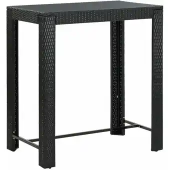 ManoMano Garten-Bartisch，Essgruppe，Stehtisch Schwarz 100x60,5x110,5 cm Poly Rattan NCIEN13529 MaisonChic Angebot