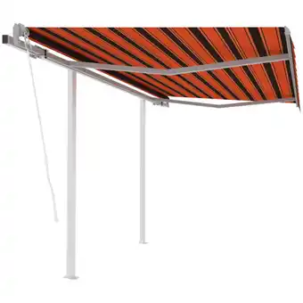 ManoMano Gelenkarmmarkise Automatisch, Einziehbare Sonnenmarkise, Klemmmarkise mit Pfosten 3x2,5 m Orange Braun KLI41730 Maisonchic Angebot