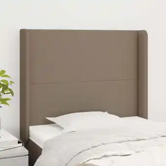 ManoMano Kopfteil für Bett - Bett-Kopfteil mit Ohren Taupe 103x16x118/128 cm Stoff BV342239 Bonnevie Angebot