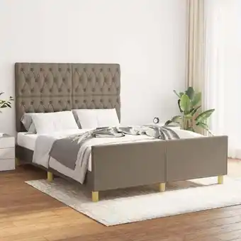 ManoMano Bonnevie - Bettgestell,Schlafzimmerbett mit Kopfteil Taupe 140x200 cm Stoff vidaXL Angebot