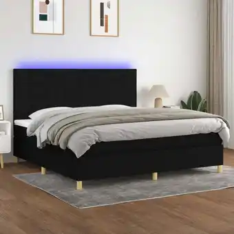 ManoMano Boxspringbett,Doppelbett mit Matratze & led Schwarz 200x200 cm Stoff vidaXL Angebot