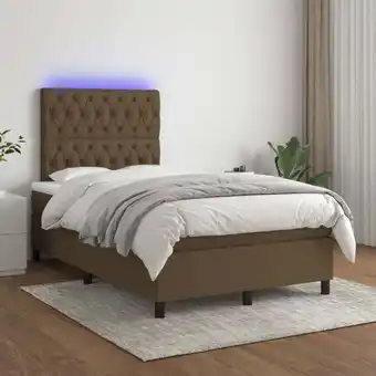 ManoMano Boxspringbett,Schlafzimmerbett mit Matratze & led Dunkelbraun 120x200 cm Stoff vidaXL543831 Angebot