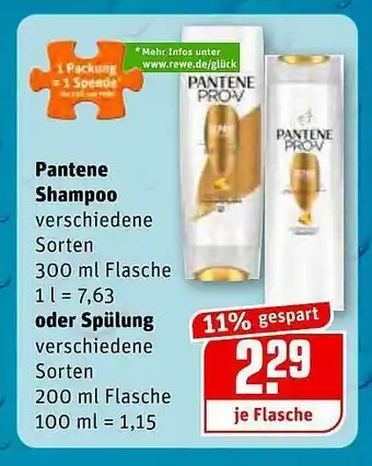 REWE Pantene Shampoo Oder Spülung Angebot