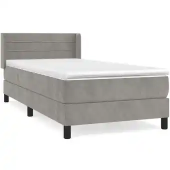 ManoMano Bettgestell mit Matratze,Betten für Erwachsene,Boxspringbett,Schlafzimmerbett Hellgrau 90x200 cm Samt -Maison 60477 - Grau Angebot