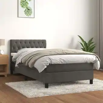 ManoMano Boxspringbett mit Matratze Bett für Erwachsene Schlafzimmerbett Bett für Erwachsene Schlafzimmerbett Dunkelgrau 90x190 cm Sam Angebot