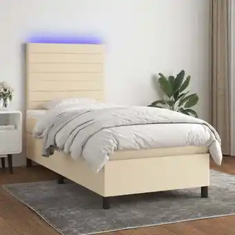 ManoMano Boxspringbett mit Matratze & led Creme 80x200 cm Stoff Vidaxl Creme Angebot