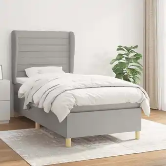 ManoMano Boxspringbett,Schlafzimmerbett mit Matratze Hellgrau 100x200 cm Stoff vidaXL25641 Angebot