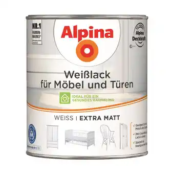 toom Baumarkt Alpina Weißlack für Möbel und Türen matt 750 ml Angebot