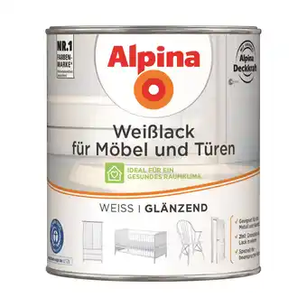 toom Baumarkt Alpina Weißlack für Möbel und Türen glänzend 750 ml Angebot