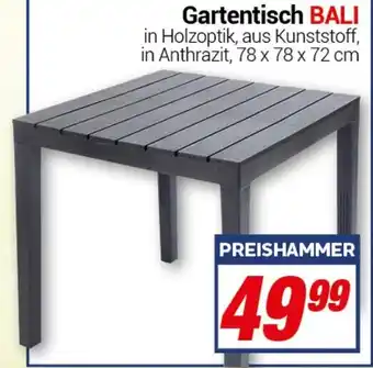 CENTERSHOP Gartentisch BALI  78 x 78 x 72 cm Angebot