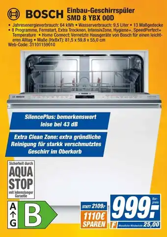 HEM Expert Bosch Einbau Geschirrspüler SMD 8 YBX 00D Angebot