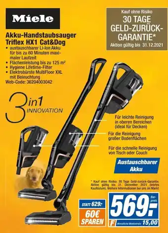 HEM Expert Miele Akku Handstaubsauger Triflex HX1 Cat&Dog Angebot