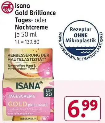 Rossmann Isana Gold Brilliance Tages oder Nachtcreme 50 ml Angebot