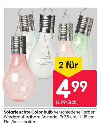 Rusta Solarleuchte Color Bulb 2st Angebot