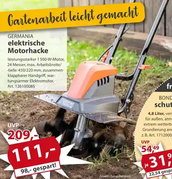 Sonderpreis Baumarkt GERMANIA elektrische Motorhacke Angebot