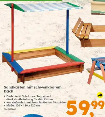 Globus Baumarkt Sandkasten mit schwenkbarem Dach Angebot