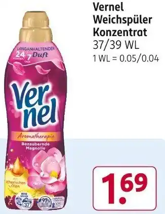 Rossmann Vernel Weichspüler Konzentrat 37/39 WL Angebot