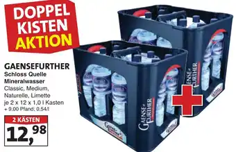 Lösch Depot GAENSEFURTHER Schloss Quelle Mineralwasser 2x12x1,0 L Kasten Angebot