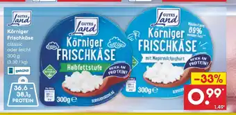 Netto Marken-Discount GUTES Land Körniger Frischkäse classic oder leicht 300 g Angebot