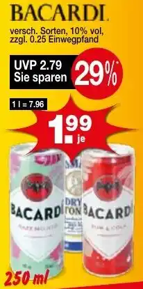 Krümet Sonderposten BACARDI 250 ml Angebot