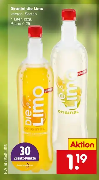 Netto Marken-Discount Granini die Limo versch. Sorten 1 Liter Angebot