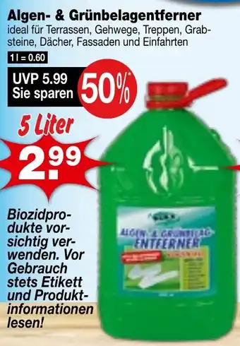 Krümet Sonderposten Algen & Grünbelagentferner 5 Liter Angebot