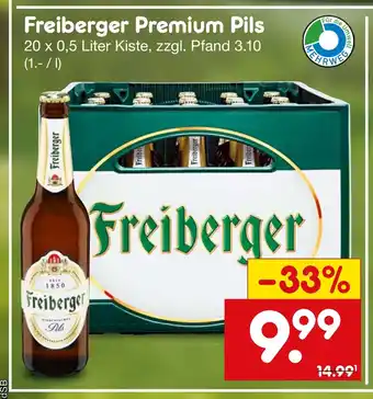 Netto Marken-Discount Freiberger Premium Pils 20 x 0,5 Liter Kiste Angebot