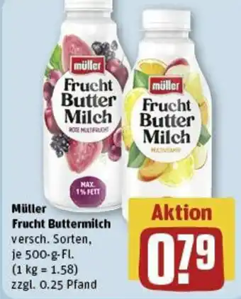 REWE Müller Frucht Buttermilch 500 g  Fl. Angebot