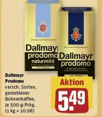 REWE Dallmayr Prodomo 500 g Pckg. Angebot