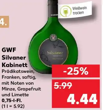 Kaufland GWF Silvaner Kabinett 0,75 l Fl. Angebot