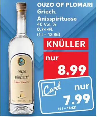 Kaufland OUZO OF PLOMARI Griech. Anisspirituose 0,7 l Fl. Angebot