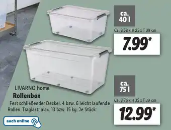 Lidl LIVARNO home Rollenbox ca. 75 l Angebot