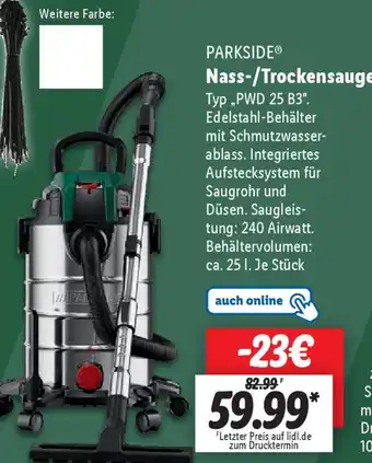 Lidl PARKSIDE Nass-/Trockensauger Angebot