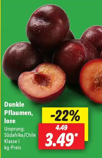 Lidl Dunkle Pflaumen, lose Angebot