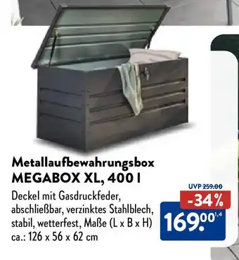 Aldi Nord Metallaufbewahrungsbox MEGABOX XL, 400 l Angebot