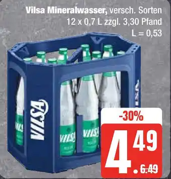 Edeka Vilsa Mineralwasser 12 x 0,7 l Angebot