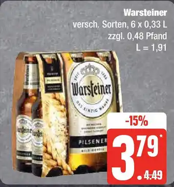 Edeka Warsteiner  6 x 0,33 L Angebot